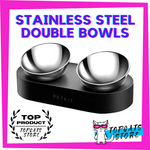 Stainless Steel Double Bowls ✨ Cat Eat & Care 🛍️ NEW❗ - TopCats.Store