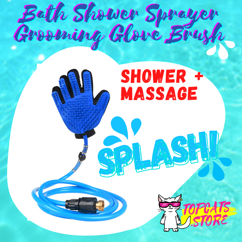 Bath Shower Sprayer Grooming Glove Brush - TopCats.Store