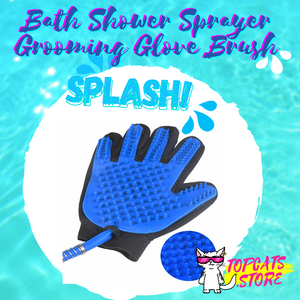 Bath Shower Sprayer Grooming Glove Brush - TopCats.Store