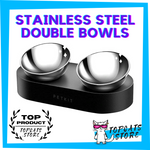 Stainless Steel Double Bowls ✨ Cat Eat & Care 🛍️ NEW❗ - TopCats.Store