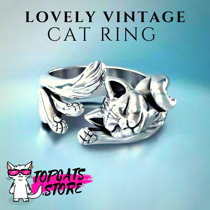 Lovely Vintage Cat Ring ✧ Human Accessories - TopCats.Store