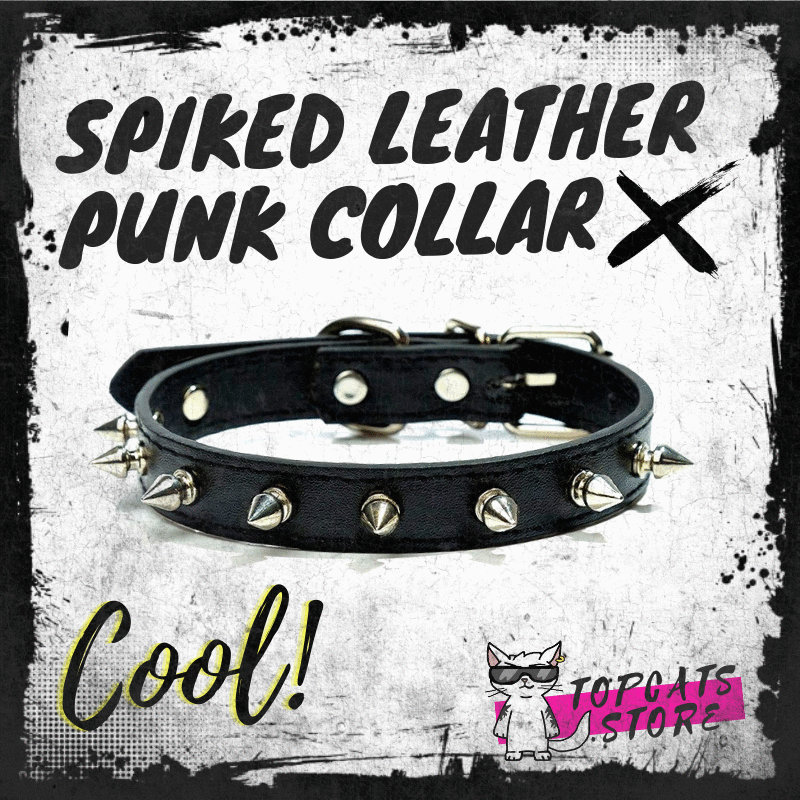 Spiked PuNk Cat Collar 🤘 Cat Wear Cosplay ♫♪  ✔ - TopCats.Store