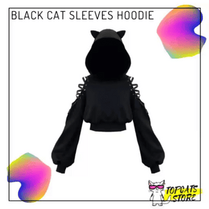 Black Cat Sleeves Hoodie 🖤 - TopCats.Store