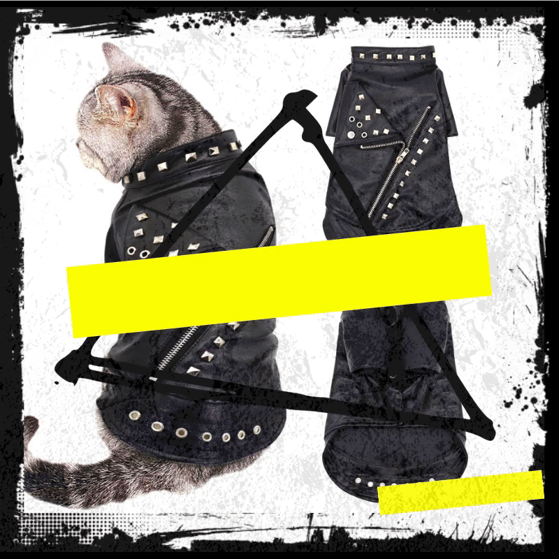 PuNk Leather Cat Jacket 🤘 Closplay Costumes 🎶 [All Sizes] 🛍️ SALE! 🔥 - TopCats.Store