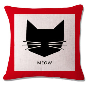 Lovely Cartoon Funny Cat Cushion Cover Print Linen Affection Sofa Car Seat  Home Decorative Throw Pillow  Case Housse De Coussin - TopCats.Store