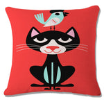 Lovely Cartoon Funny Cat Cushion Cover Print Linen Affection Sofa Car Seat  Home Decorative Throw Pillow  Case Housse De Coussin - TopCats.Store