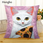 Hongbo Cartoon Cat Polyester Cushion Cover Animal Funny Pet Pillow Case Home Decorative Pillows Cover For Sofa Car Cojines - TopCats.Store