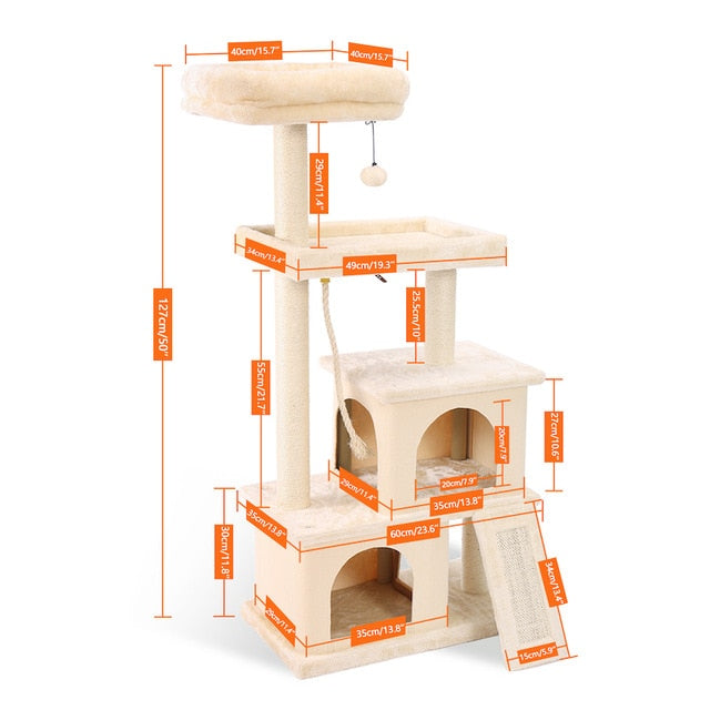 Fast Domestic Delivery Pet Cat Tree Tower Condo House Scratcher Post Toy for Cat Kitten Cat Jumping Toy with Ladder Playing Tree - TopCats.Store