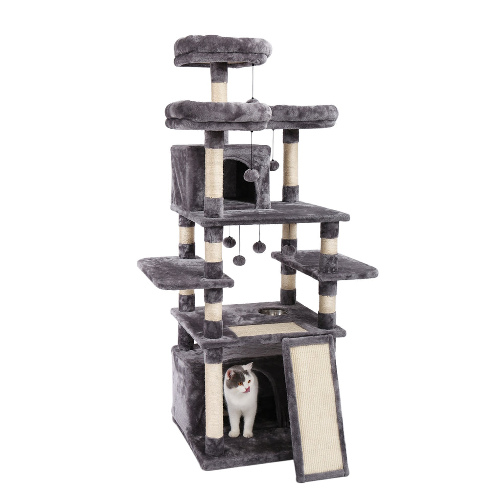 Luxury Pet Cat Tree House Condo Furniture Multi-Layer Cat Tree with Ladder Toy Sisal Scratching Post for Cat Climbing JumpingToy - TopCats.Store