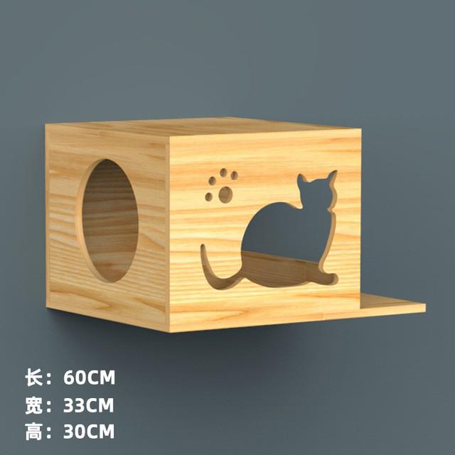 Pet Wall-mounted Cat Climbing Frame Cat Tree House Wooden Sturdy Platform Cat House Toy - TopCats.Store