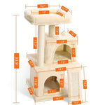 Cat Tree Tower Condo Playground Cage Kitten Multi-Level Activity Center Play House Medium Scratching Post Furniture Plush - TopCats.Store