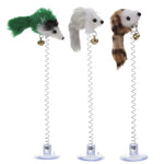 1/3Pcs Plastic Cat Toys Elastic Feather Funny Cat Mice Shape False Mouse Pet  Scratch Toys Bottom Sucker for Cat Kitten Playing - TopCats.Store