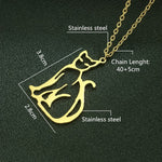 Animal Charm Jewelry Stainless Steel Cat Necklace Pendant Gold  Making Collares Mujer Family Lover Gift Wedding - TopCats.Store