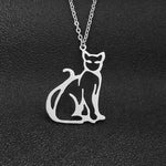 Animal Charm Jewelry Stainless Steel Cat Necklace Pendant Gold  Making Collares Mujer Family Lover Gift Wedding - TopCats.Store