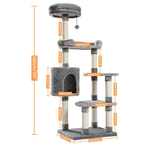 Luxury Pet Cat Tree House Condo Furniture Multi-Layer Cat Tree with Ladder Toy Sisal Scratching Post for Cat Climbing JumpingToy - TopCats.Store