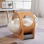 Space Capsule Cat Litter Transparent Cat Delivery Room Solid Wood Space Cat Climbing Frame - TopCats.Store