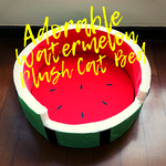 Adorable Watermelon Plush Cat Bed 🍉💤 🛍️ NEW❗ - TopCats.Store