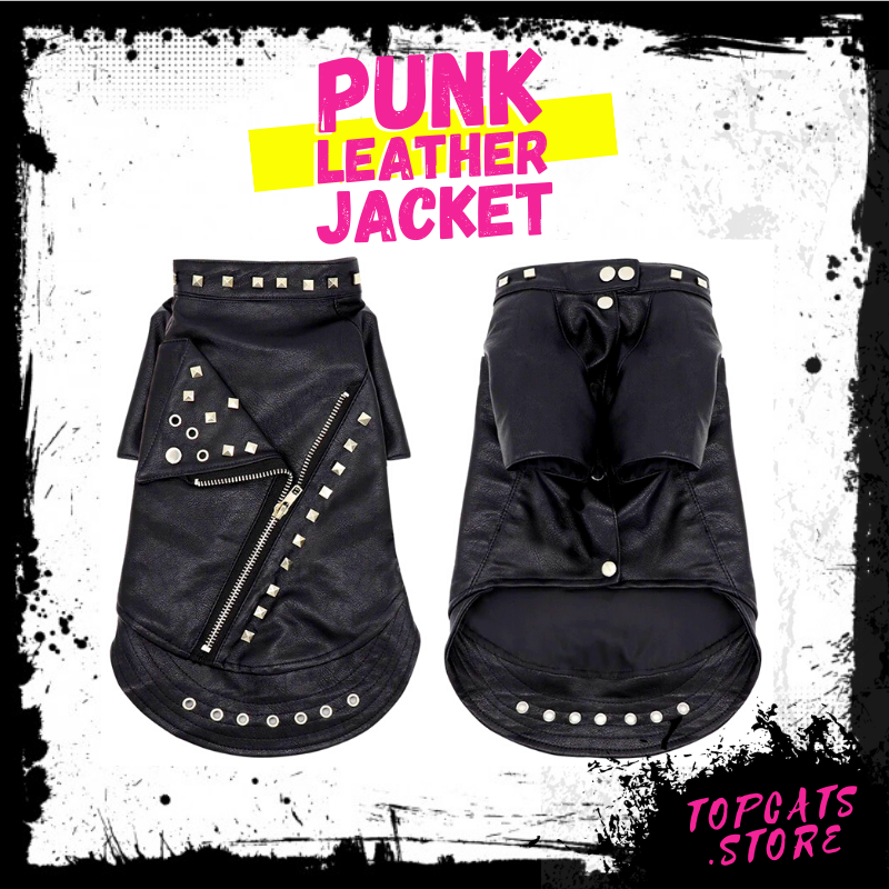 PuNk Leather Cat Jacket 🤘 Closplay Costumes 🎶 [All Sizes] 🛍️ SALE! 🔥 - TopCats.Store