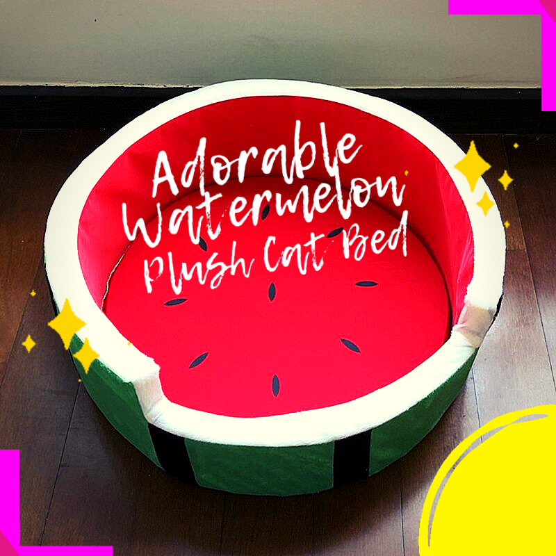 Adorable Watermelon Plush Cat Bed 🍉💤 🛍️ NEW❗ - TopCats.Store