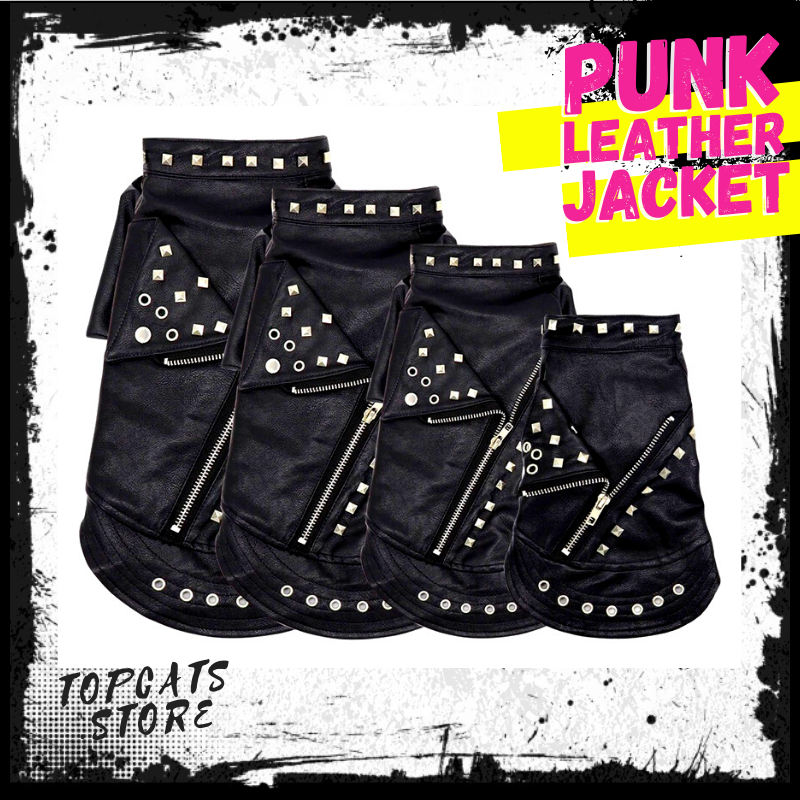 PuNk Leather Cat Jacket 🤘 Closplay Costumes 🎶 [All Sizes] 🛍️ SALE! 🔥 - TopCats.Store