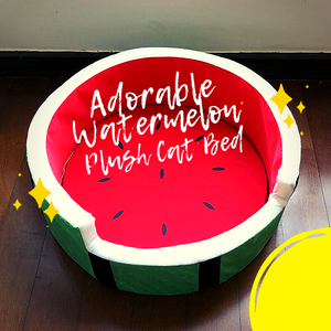 Adorable Watermelon Plush Cat Bed 🍉💤 🛍️ NEW❗ - TopCats.Store