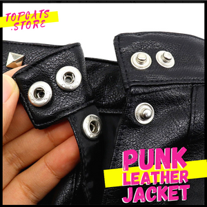 PuNk Leather Cat Jacket 🤘 Closplay Costumes 🎶 [All Sizes] 🛍️ SALE! 🔥 - TopCats.Store