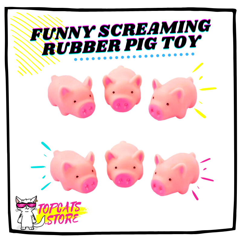 Funny Creaming Rubber Pig Toy » Cat Chewing Toys [×2]  🛍️ SALE! 🔥 - TopCats.Store