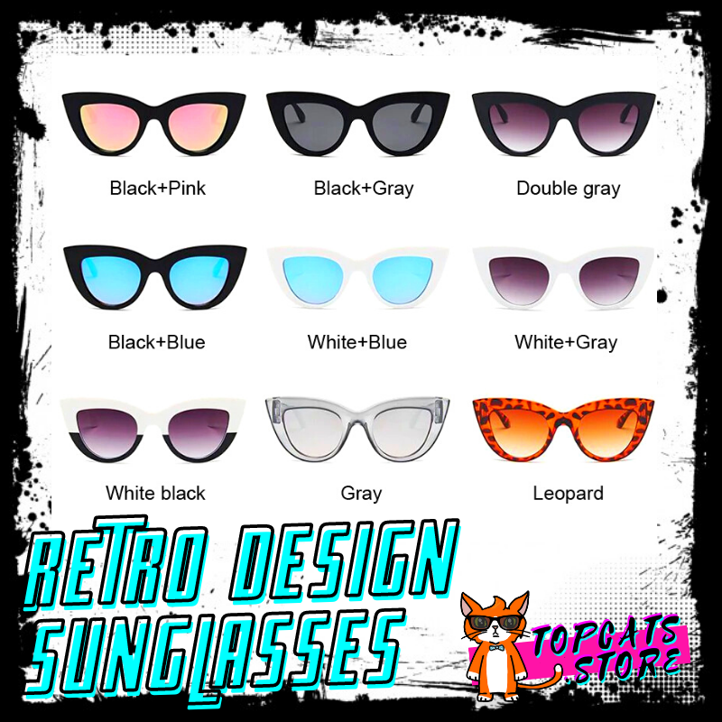 Retro Cat Shape Design Sunglasses 🕶 [9 Colors] 🛍️ SALE! 🔥 - TopCats.Store