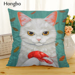 Hongbo Cartoon Cat Polyester Cushion Cover Animal Funny Pet Pillow Case Home Decorative Pillows Cover For Sofa Car Cojines - TopCats.Store