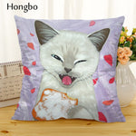 Hongbo Cartoon Cat Polyester Cushion Cover Animal Funny Pet Pillow Case Home Decorative Pillows Cover For Sofa Car Cojines - TopCats.Store