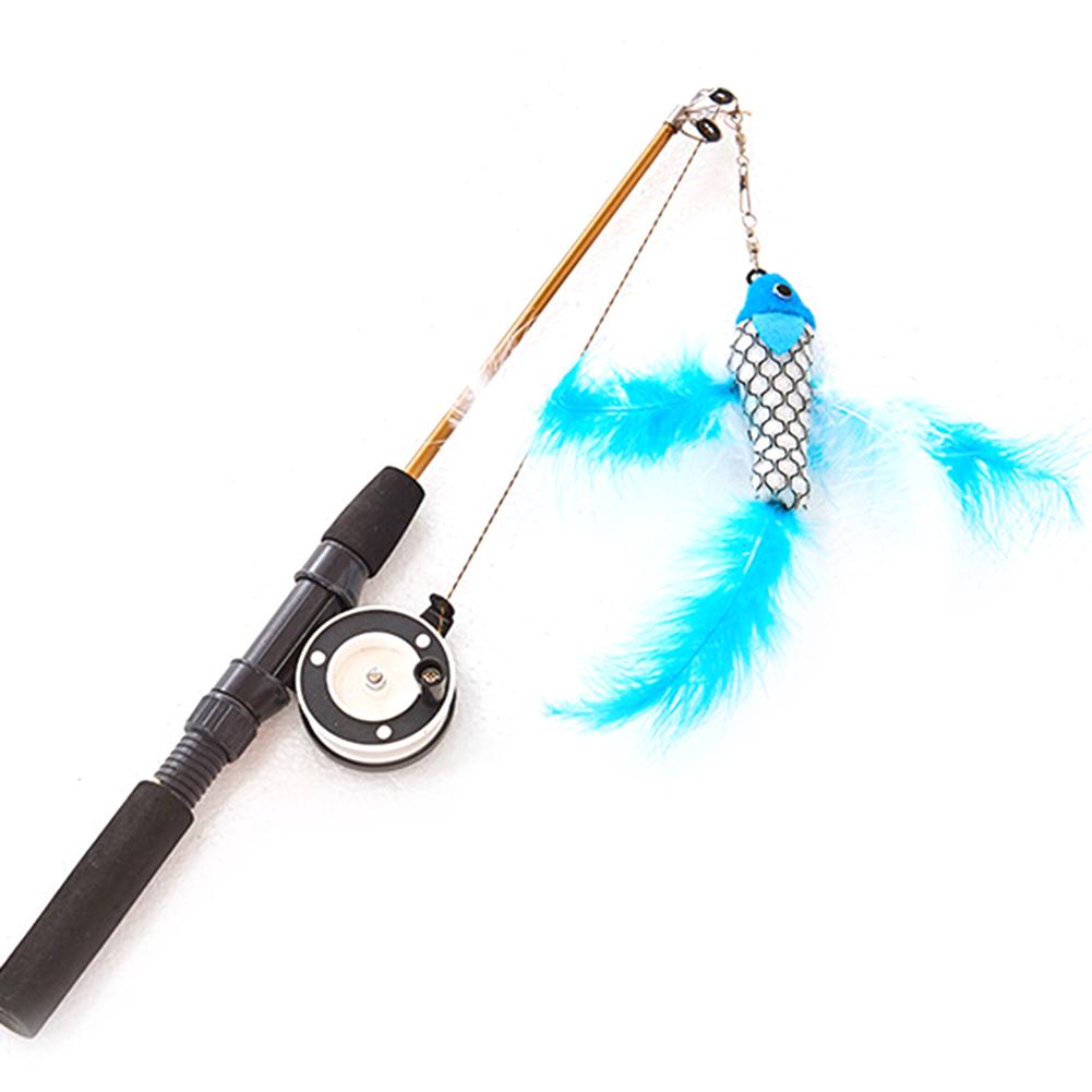 1PC Pet Cat Teaser Feather Toys Kitten Funny Retractable Rod Cat Wand Toys Fishing Pole Pet Cat Toys Interactive Stick - TopCats.Store