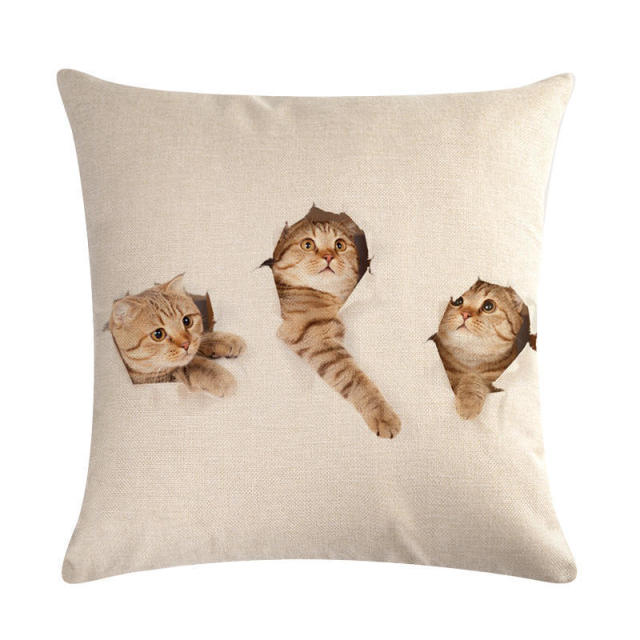 Cute Cat Sofa Decorative Cotton Linen Cushion Cover Pillow Pillowcase 45*45 Throw Pillow Home Decor Pillowcover 40624 - TopCats.Store