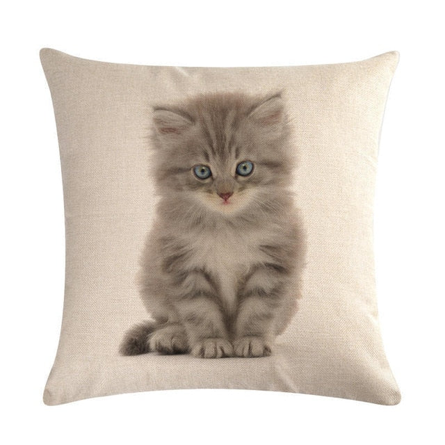 Cute Cat Sofa Decorative Cotton Linen Cushion Cover Pillow Pillowcase 45*45 Throw Pillow Home Decor Pillowcover 40624 - TopCats.Store