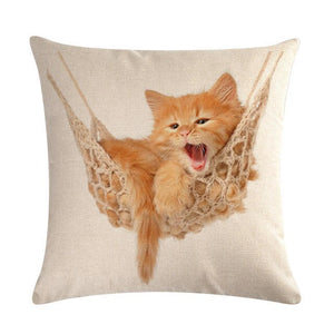 Cute Cat Sofa Decorative Cotton Linen Cushion Cover Pillow Pillowcase 45*45 Throw Pillow Home Decor Pillowcover 40624 - TopCats.Store