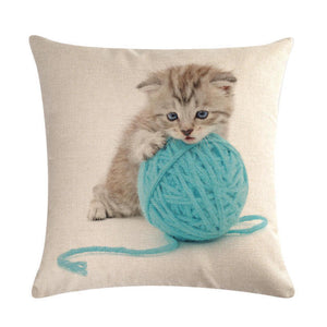 Cute Cat Sofa Decorative Cotton Linen Cushion Cover Pillow Pillowcase 45*45 Throw Pillow Home Decor Pillowcover 40624 - TopCats.Store