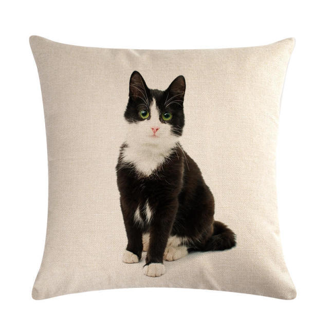 Cute Cat Sofa Decorative Cotton Linen Cushion Cover Pillow Pillowcase 45*45 Throw Pillow Home Decor Pillowcover 40624 - TopCats.Store