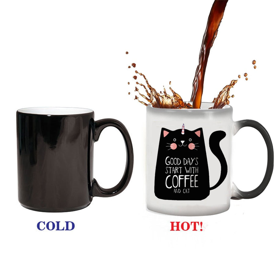330ml Cute Cat Magic Mug Temperature Color Changing Chameleon Mugs Heat Sensitive Cup Coffee Tea Milk Mug Novelty Gifts - TopCats.Store