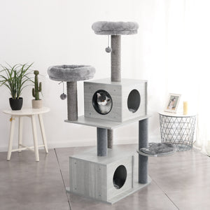 Fast Domestic Delivery Pet Cat Tree Tower Condo House Scratcher Post Toy for Cat Kitten Cat Jumping Toy with Ladder Playing Tree - TopCats.Store