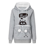 Winter Women Sweatshirt Animal Pouch Hooded Tops Carry Cat dog Breathable Pullover Hoodie Sweatshirts Clothes sudadera mujer#g3 - TopCats.Store