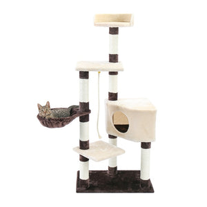 Cat Tree Furniture Tower Climb Activity Tree Scratcher Play House Kitty Tower Furniture Pet Play House - TopCats.Store