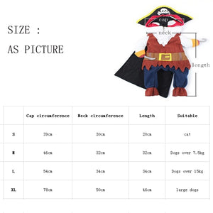 Funny Cat Clothes Pirate Suit Clothes for Cat Costume Clothing Corsair Halloween Clothes Dressing Up Cat Party Pet Costume Suit - TopCats.Store