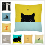 Minimalist Cat beautiful pattern Linen Cushion Cover Pillow Case for Home Sofa Car Decor Pillowcase 45X45cm - TopCats.Store