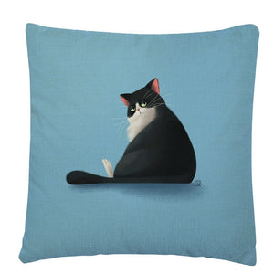 Minimalist Cat beautiful pattern Linen Cushion Cover Pillow Case for Home Sofa Car Decor Pillowcase 45X45cm - TopCats.Store