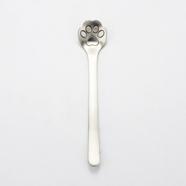 Stainless Steel Creative Gold Dog Cat Paw Claw Hollow Spoon Tea Coffee Dessert Spoons Cute  Tableware Mug Supplies - TopCats.Store