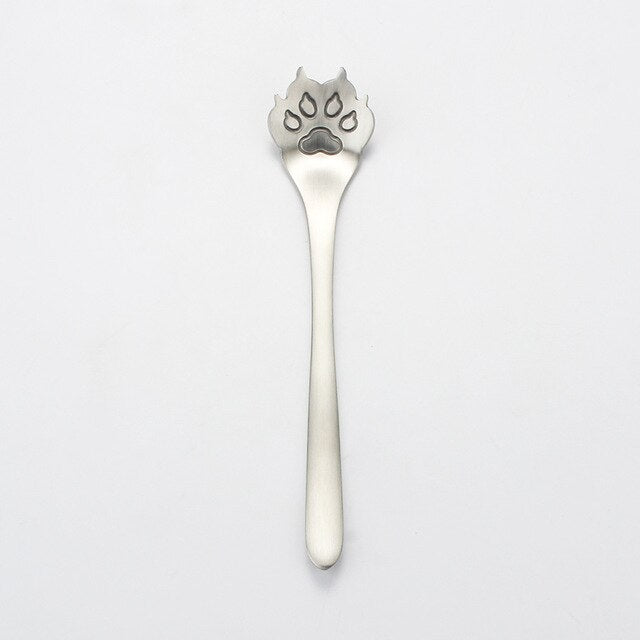 Stainless Steel Creative Gold Dog Cat Paw Claw Hollow Spoon Tea Coffee Dessert Spoons Cute  Tableware Mug Supplies - TopCats.Store