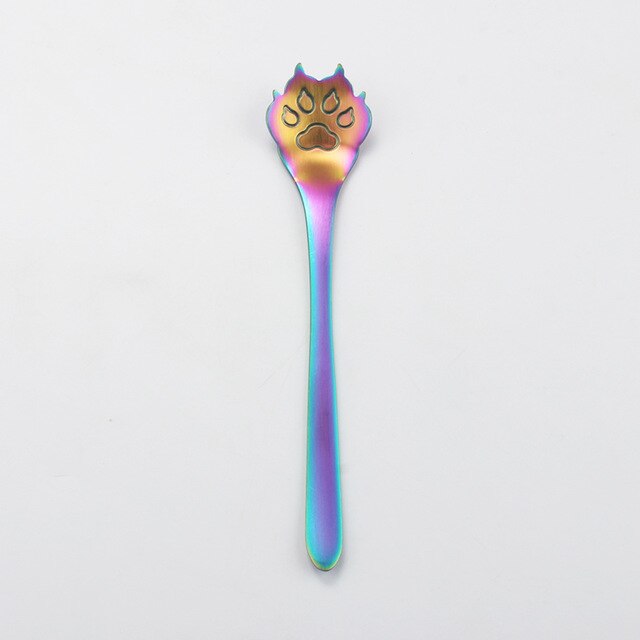 Stainless Steel Creative Gold Dog Cat Paw Claw Hollow Spoon Tea Coffee Dessert Spoons Cute  Tableware Mug Supplies - TopCats.Store