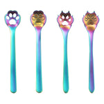 Stainless Steel Creative Gold Dog Cat Paw Claw Hollow Spoon Tea Coffee Dessert Spoons Cute  Tableware Mug Supplies - TopCats.Store