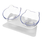 Non-slip Cat Bowls Double Bowls Raised Stand Protection Cervical Creative Transparent Cats Dogs Feeders Bowl Pet Supplies - TopCats.Store