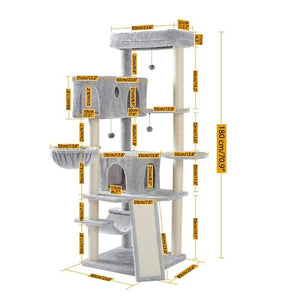 Cat Tree Tower Condo Playground Cage Kitten Multi-Level Activity Center Play House Medium Scratching Post Furniture Plush - TopCats.Store