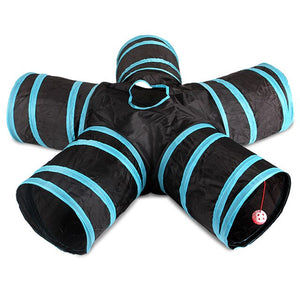 2/3/4 Holes 15 Colors Foldable Pet Cat Tunnel Indoor Outdoor Pet Cat Training Toy For Cat Rabbit Animal Play Tunnel Tube T-joint - TopCats.Store
